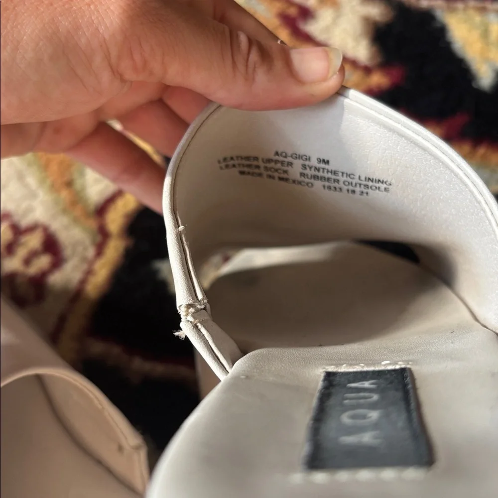 Aqua Gigi off white cream platform slides 9 90s y2k